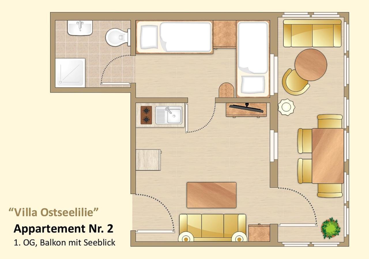Villa Ostseelilie - Appartements Mit Balkon Und Meerblick Sassnitz Room photo